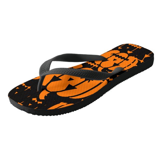 Halloween-Kürbis Badesandalen (Schrägansicht)