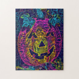 Halloween Kürbis beängstigendes Foto Spaß Puzzle