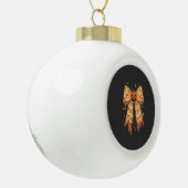 Halloween-Kürbis-Bogen Candy Corn Keramik Kugel-Ornament (Links)
