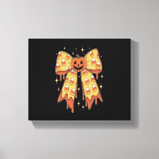 Halloween-Kürbis-Bogen Candy Corn Leinwanddruck (Vorderseite)