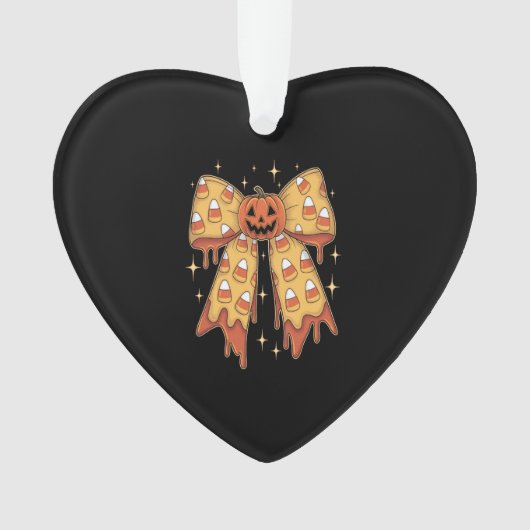 Halloween-Kürbis-Bogen Candy Corn Ornament (Vorderseite)
