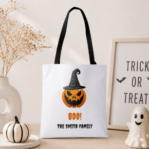 Halloween-Kürbis „BUH!“ – Personalisierter Name Tasche