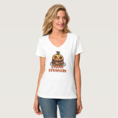 Halloween-Kürbis-Burger-Frau T-Shirt (Vorderseite Vollansicht)