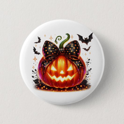 Halloween-Kürbis Button (Vorderseite)