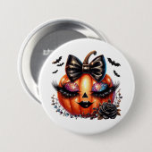 Halloween-Kürbis Button (Vorne & Hinten)