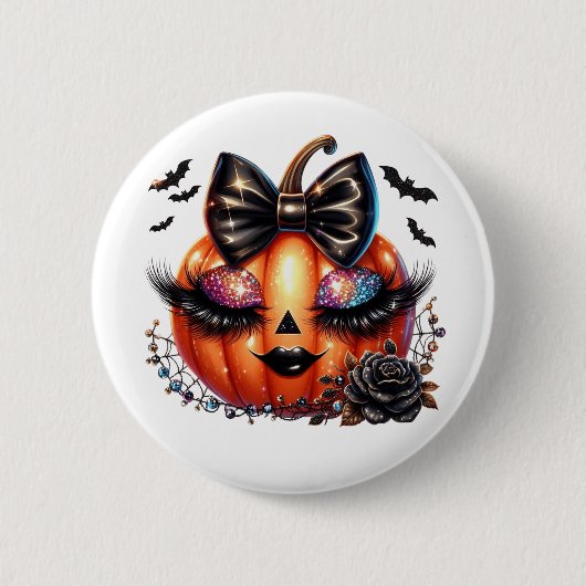 Halloween-Kürbis Button (Vorderseite)