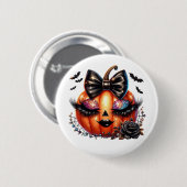 Halloween-Kürbis Button (Vorne & Hinten)