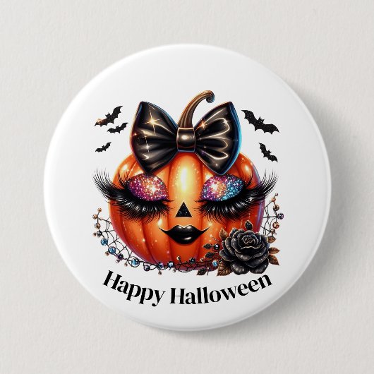Halloween-Kürbis Button (Vorderseite)