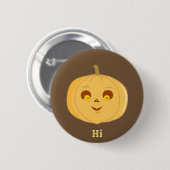 Halloween-Kürbis Button (Vorne & Hinten)