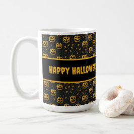 Halloween Kürbis Cartoon dunkler Kontrast Kaffeetasse