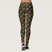 Halloween Kürbis Cartoon dunkler Kontrast Leggings (Rückseite)