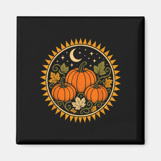 Halloween-Kürbis-Cottagecore-Retro-Vintage Magnet