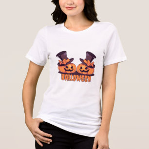 Halloween-Kürbis-Damen-T-Shirt Tri-Blend Shirt