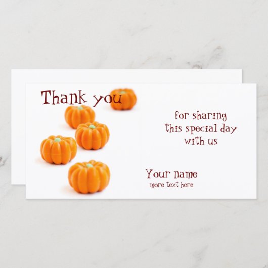 Halloween-Kürbis Dankeskarte (Vorne/Hinten)