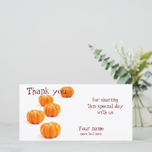 Halloween-Kürbis Dankeskarte (Stehend Vorderseite)