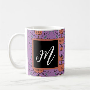 Halloween-Kürbis-Doodle-Nahtloses Muster Kaffeetasse