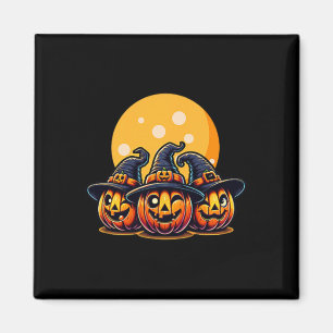Halloween Kürbis Dreifachfalz Hexenhut T-Shirt Kid Magnet