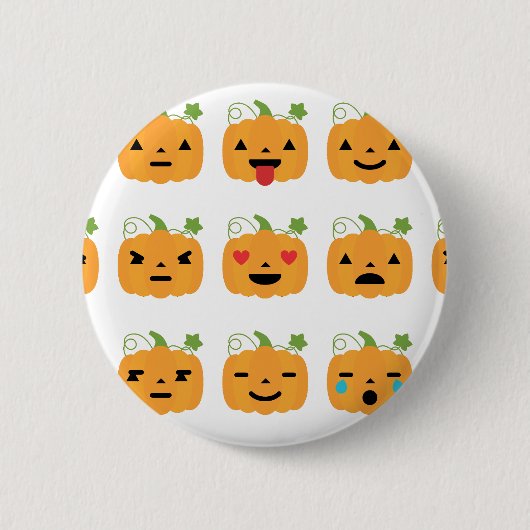 Halloween-Kürbis-Emojis Button (Vorderseite)