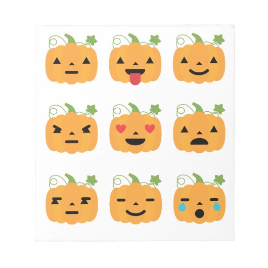 "Halloween-Kürbis-Emojis" Notizblock (Vorderseite)