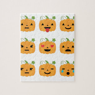 Halloween-Kürbis-Emojis Puzzle
