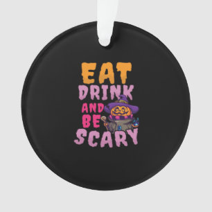 Halloween-Kürbis Essen Trinken Sei Gruselig Ornament