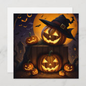 Halloween-Kürbis Feiertagskarte (Vorne/Hinten)