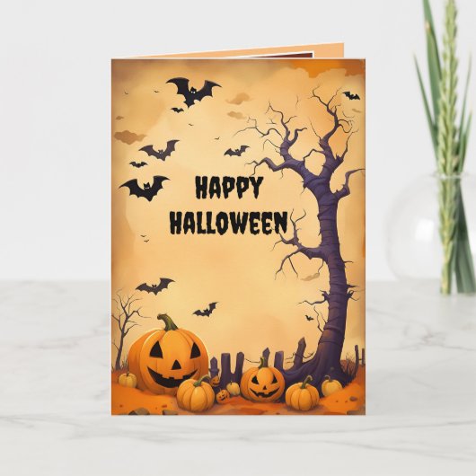 Halloween-Kürbis Feiertagskarte (Vorderseite)
