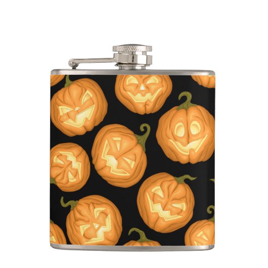 Halloween-Kürbis Flachmann (Vorderseite)