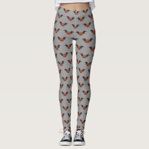 Halloween-Kürbis-Fledermaus Leggings