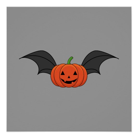 Halloween-Kürbis-Fledermaus Poster (Vorderseite)
