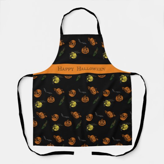 Halloween/Kürbis/Fledermaus Schürze (Vorderseite)