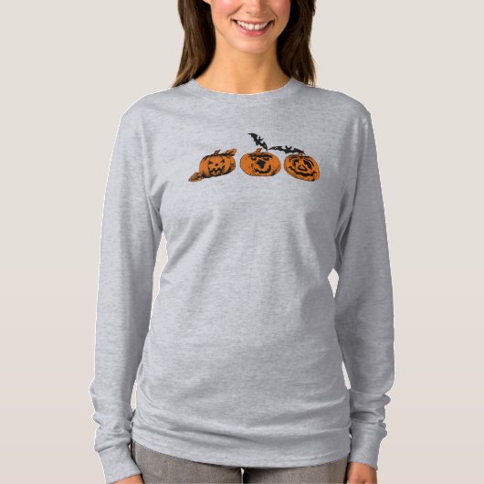 Halloween/Kürbis/Fledermaus T-Shirt (Vorderseite)