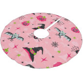 Halloween Kürbis, Fledermäuse: nahtloser Hintergru Polyester Weihnachtsbaumdecke (Schrägansicht)