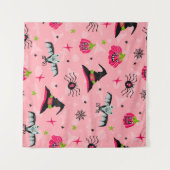 Halloween Kürbis, Fledermäuse: nahtloser Hintergru Wandteppich (Vorderseite (Horizontal))