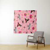 Halloween Kürbis, Fledermäuse: nahtloser Hintergru Wandteppich (Beispiel (Horizontal))