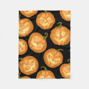 Halloween-Kürbis Fleecedecke
