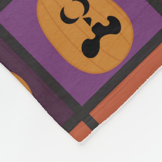 Halloween-Kürbis Fleecedecke (Ecke)