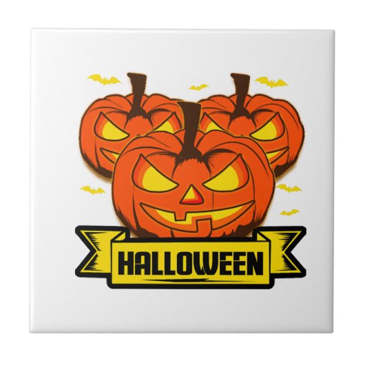 Halloween-Kürbis Fliese (Vorderseite)
