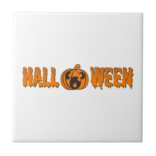 Halloween-Kürbis Fliese (Vorderseite)