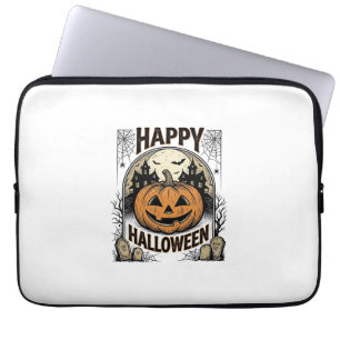 Halloween-Kürbis-Friedhof Vintage Gruseliges T-Shi Laptopschutzhülle