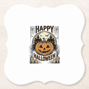 Halloween-Kürbis-Friedhof Vintage-spooky-T-Shirt-A Untersetzer