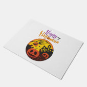 Halloween-Kürbis Fußmatte (Schrägansicht)