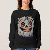 Halloween Kürbis Geist Sweatshirt (Vorderseite)