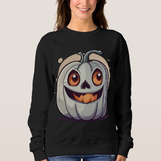 Halloween Kürbis Geist Sweatshirt (Vorderseite)