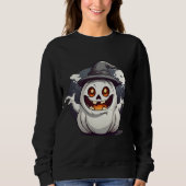 Halloween Kürbis Geist Sweatshirt (Vorderseite)