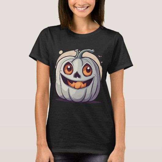 Halloween Kürbis Geist T-Shirt (Vorderseite)
