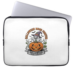 Halloween-Kürbis-Geist Vintage-Stich-Shirt_1 Laptopschutzhülle