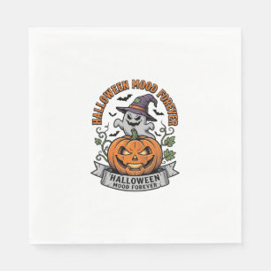 Halloween-Kürbis-Geist Vintage-Stich-Shirt_1 Serviette