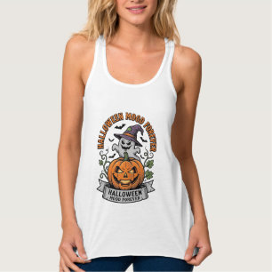 Halloween-Kürbis-Geist Vintage-Stickerei-Shirt_1 Tank Top