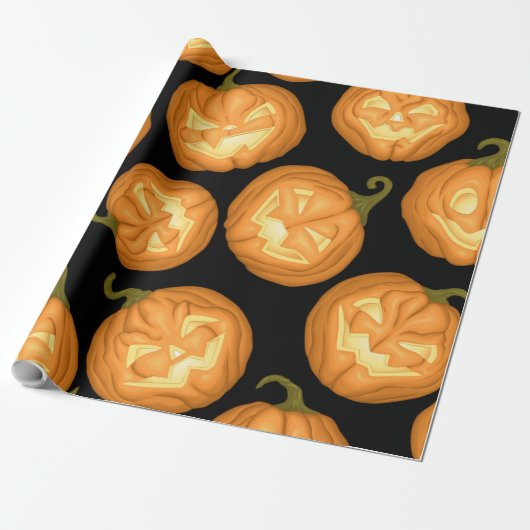 Halloween-Kürbis Geschenkpapier (Ungerollt)
